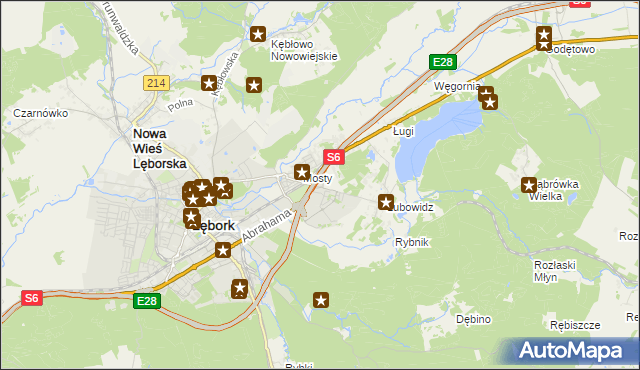 mapa Jamy gmina Nowa Wieś Lęborska, Jamy gmina Nowa Wieś Lęborska na mapie Targeo