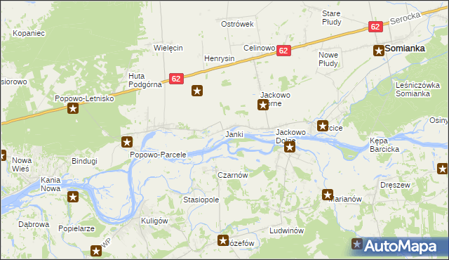 mapa Janki gmina Somianka, Janki gmina Somianka na mapie Targeo