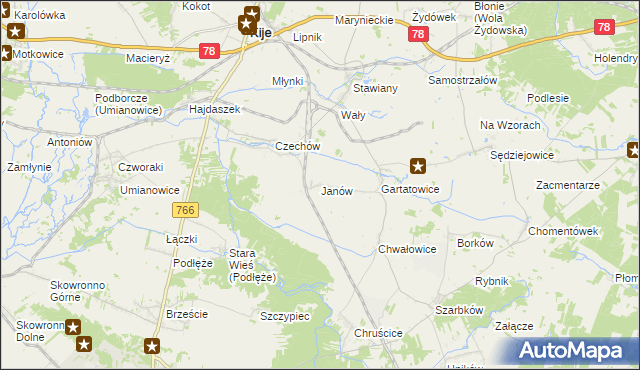 mapa Janów gmina Kije, Janów gmina Kije na mapie Targeo