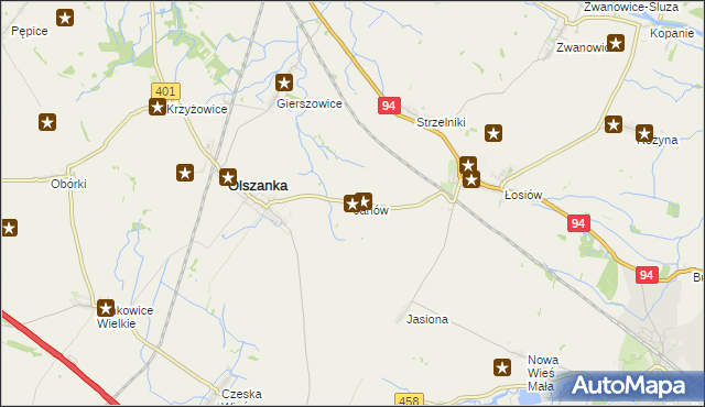 mapa Janów gmina Olszanka, Janów gmina Olszanka na mapie Targeo