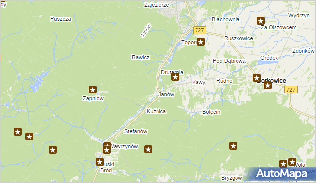 mapa Janów gmina Przysucha, Janów gmina Przysucha na mapie Targeo