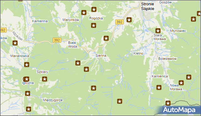 mapa Janowa Góra, Janowa Góra na mapie Targeo