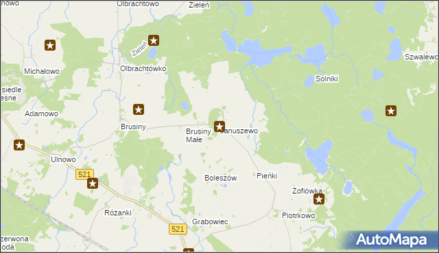 mapa Januszewo gmina Susz, Januszewo gmina Susz na mapie Targeo