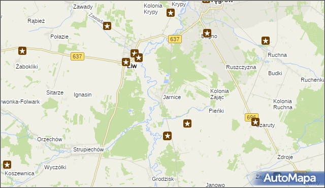 mapa Jarnice, Jarnice na mapie Targeo