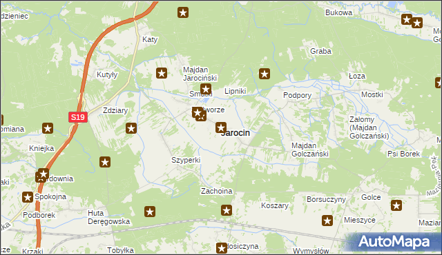 mapa Jarocin powiat niżański, Jarocin powiat niżański na mapie Targeo