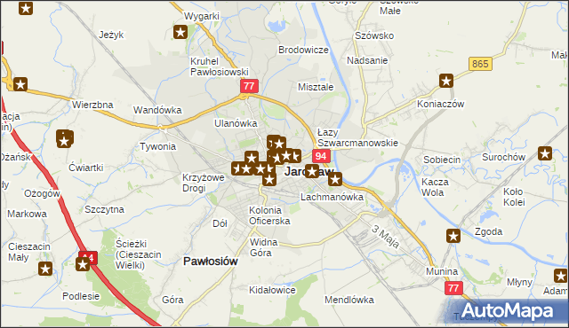 mapa Jarosławia, Jarosław na mapie Targeo