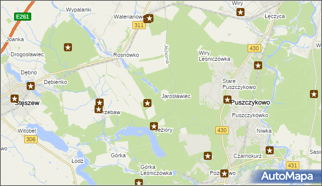 mapa Jarosławiec gmina Komorniki, Jarosławiec gmina Komorniki na mapie Targeo