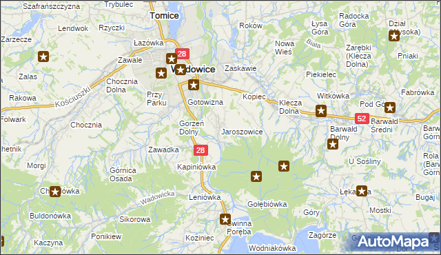 mapa Jaroszowice, Jaroszowice na mapie Targeo