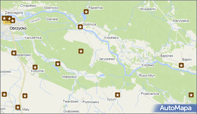 mapa Jaryszewo, Jaryszewo na mapie Targeo