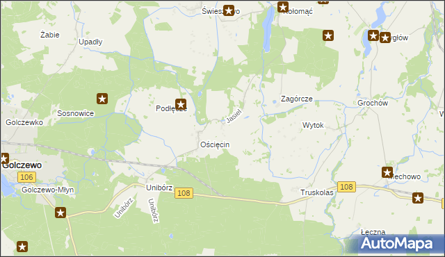 mapa Jasiel gmina Gryfice, Jasiel gmina Gryfice na mapie Targeo