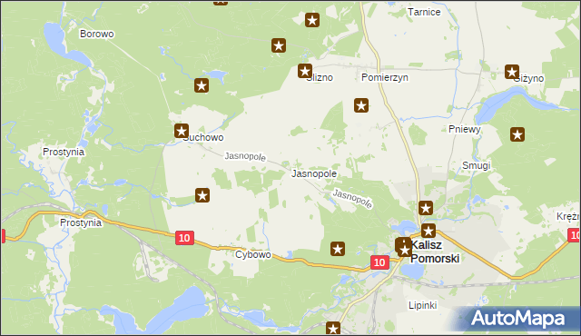 mapa Jasnopole, Jasnopole na mapie Targeo