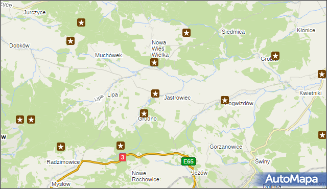 mapa Jastrowiec, Jastrowiec na mapie Targeo