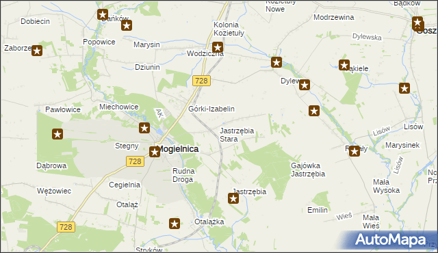 mapa Jastrzębia Stara, Jastrzębia Stara na mapie Targeo