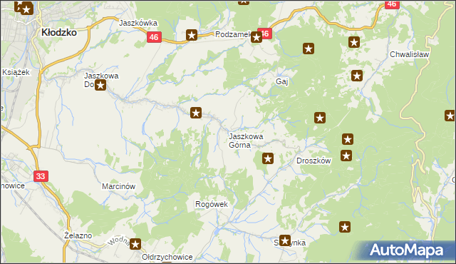 mapa Jaszkowa Górna, Jaszkowa Górna na mapie Targeo