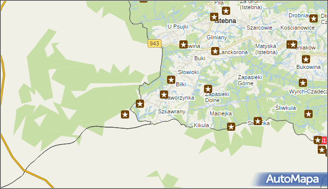 mapa Jaworzynka, Jaworzynka na mapie Targeo