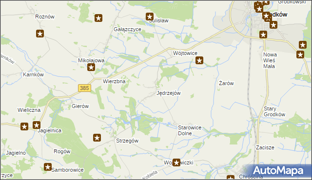 mapa Jędrzejów gmina Grodków, Jędrzejów gmina Grodków na mapie Targeo