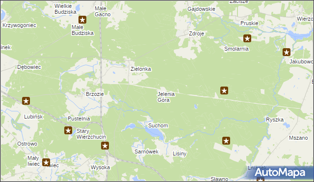 mapa Jelenia Góra gmina Cekcyn, Jelenia Góra gmina Cekcyn na mapie Targeo