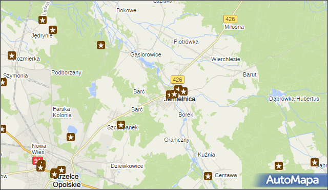 mapa Jemielnica, Jemielnica na mapie Targeo