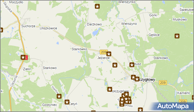 mapa Jezierze, Jezierze na mapie Targeo