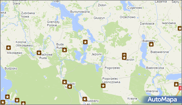 mapa Jeziorki gmina Krasnopol, Jeziorki gmina Krasnopol na mapie Targeo