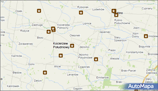 mapa Jeziorko gmina Kocierzew Południowy, Jeziorko gmina Kocierzew Południowy na mapie Targeo