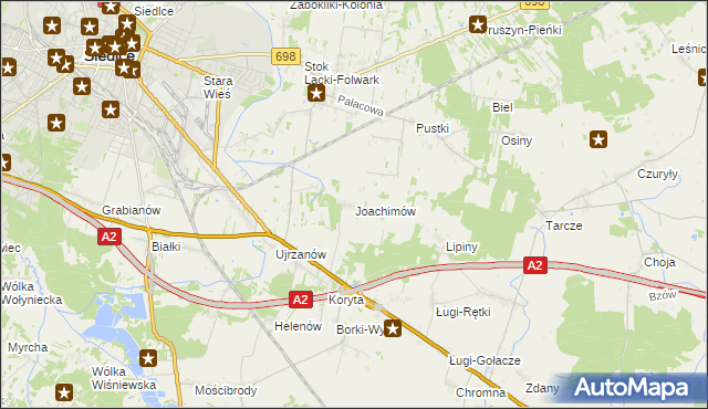 mapa Joachimów, Joachimów na mapie Targeo