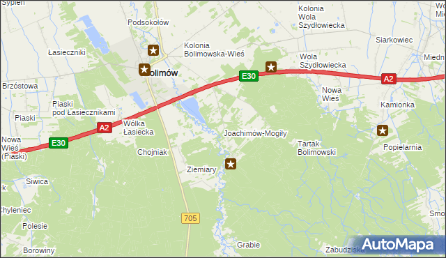 mapa Joachimów-Mogiły, Joachimów-Mogiły na mapie Targeo