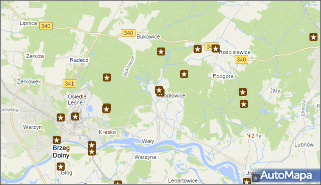 mapa Jodłowice, Jodłowice na mapie Targeo