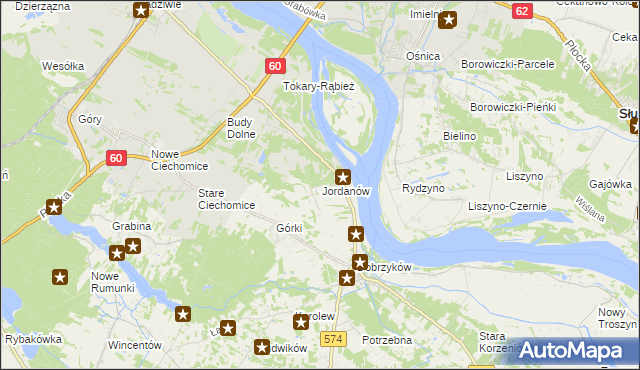 mapa Jordanów gmina Gąbin, Jordanów gmina Gąbin na mapie Targeo