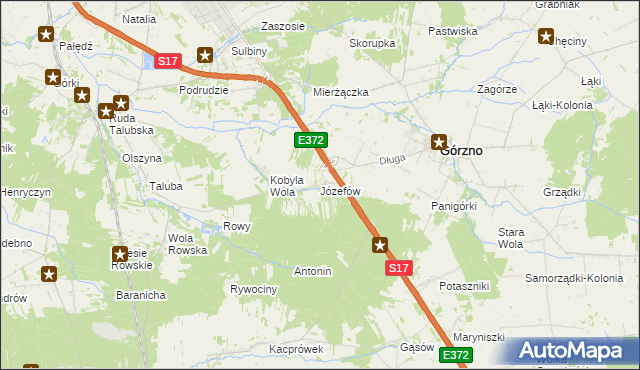 mapa Józefów gmina Górzno, Józefów gmina Górzno na mapie Targeo