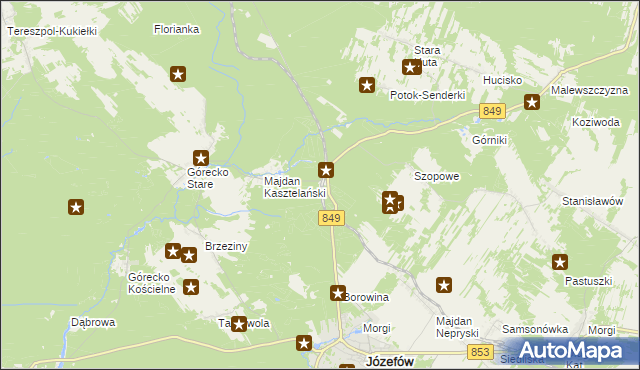 mapa Józefów Roztoczański, Józefów Roztoczański na mapie Targeo