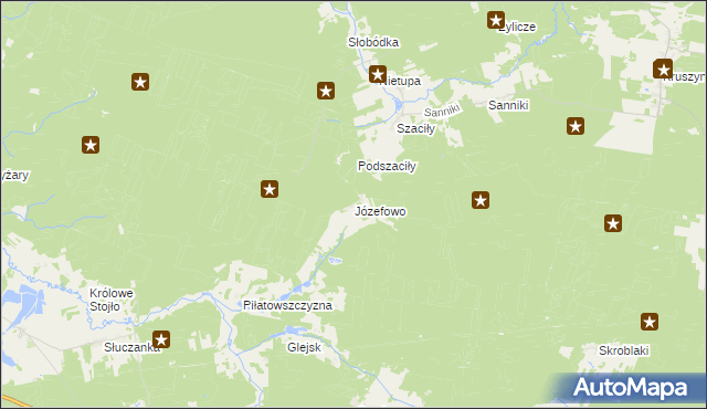 mapa Józefowo gmina Gródek, Józefowo gmina Gródek na mapie Targeo