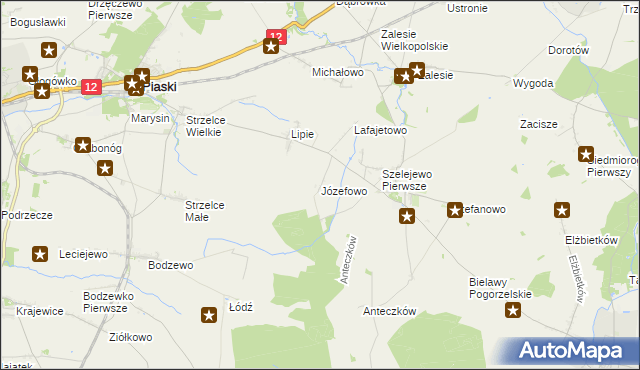 mapa Józefowo gmina Piaski, Józefowo gmina Piaski na mapie Targeo