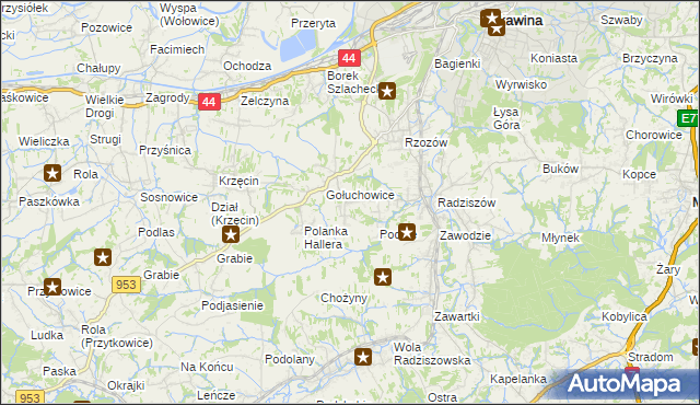 mapa Jurczyce, Jurczyce na mapie Targeo