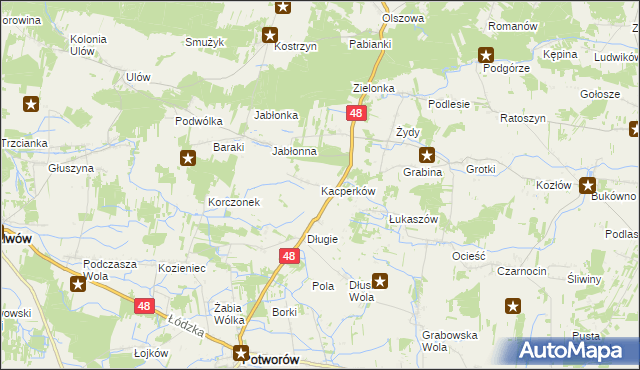 mapa Kacperków, Kacperków na mapie Targeo