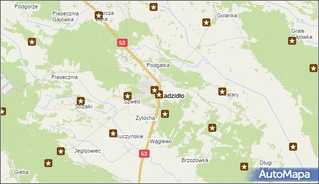 mapa Kadzidło, Kadzidło na mapie Targeo