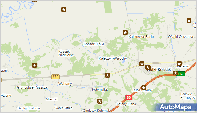 mapa Kałęczyn-Walochy, Kałęczyn-Walochy na mapie Targeo