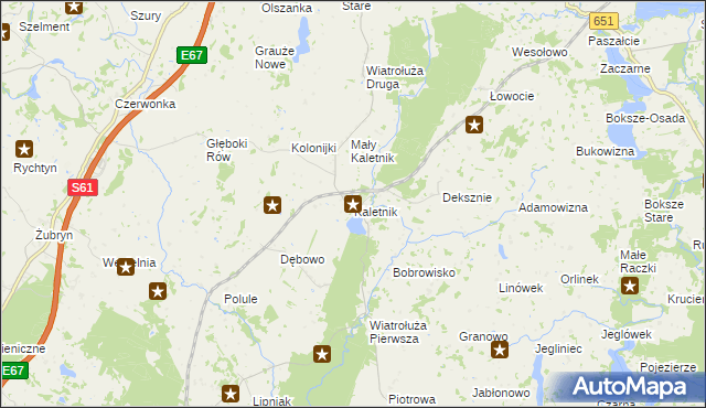 mapa Kaletnik gmina Szypliszki, Kaletnik gmina Szypliszki na mapie Targeo