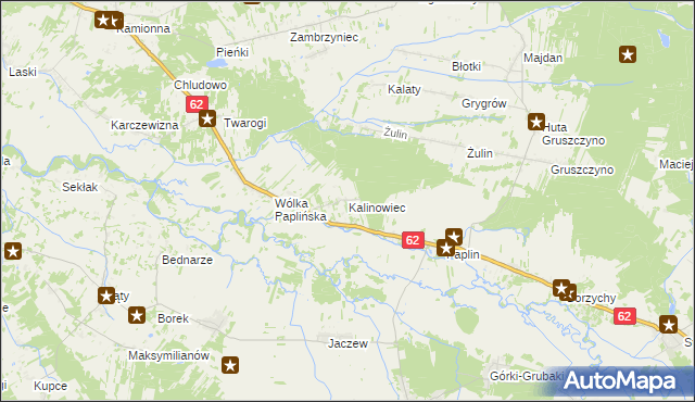 mapa Kalinowiec gmina Łochów, Kalinowiec gmina Łochów na mapie Targeo