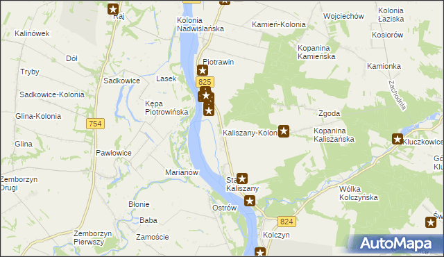 mapa Kaliszany-Kolonia, Kaliszany-Kolonia na mapie Targeo