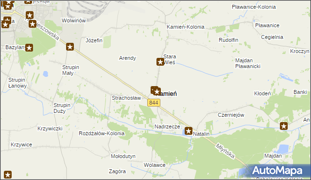 mapa Kamień powiat chełmski, Kamień powiat chełmski na mapie Targeo