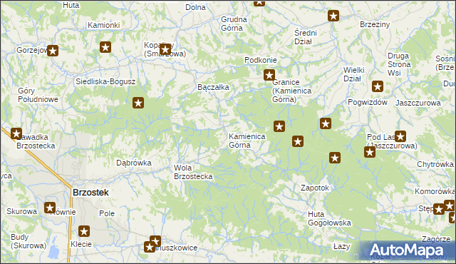 mapa Kamienica Górna, Kamienica Górna na mapie Targeo