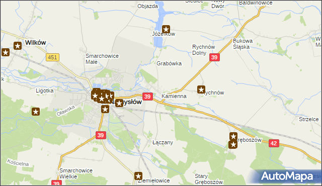 mapa Kamienna gmina Namysłów, Kamienna gmina Namysłów na mapie Targeo