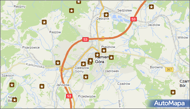mapa Kamienna Góra, Kamienna Góra na mapie Targeo