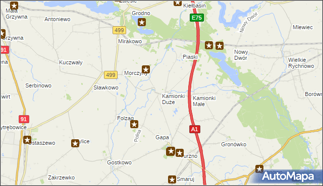 mapa Kamionki Duże, Kamionki Duże na mapie Targeo