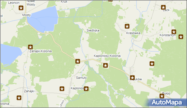 mapa Kaplonosy-Kolonia, Kaplonosy-Kolonia na mapie Targeo