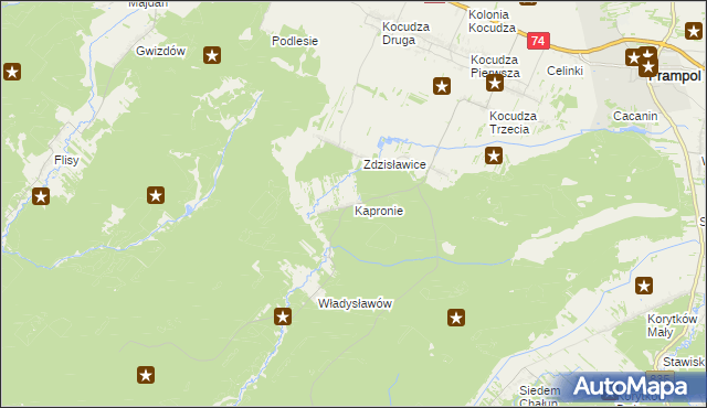 mapa Kapronie, Kapronie na mapie Targeo