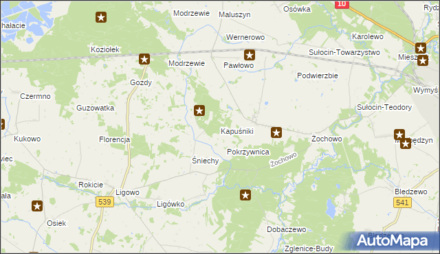 mapa Kapuśniki, Kapuśniki na mapie Targeo