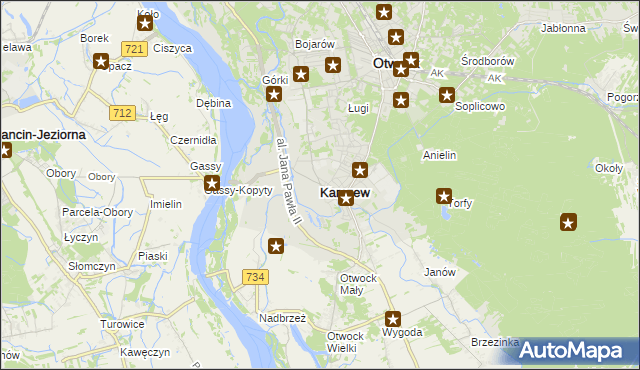 mapa Karczew powiat otwocki, Karczew powiat otwocki na mapie Targeo