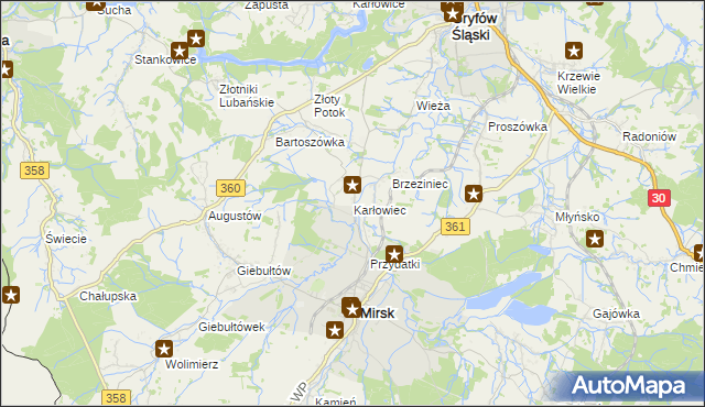 mapa Karłowiec, Karłowiec na mapie Targeo